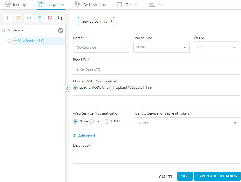 Using Integration to add services in the Kony Fabric, Kony Doc. XML