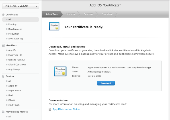 Generating an Apple Push Notification Service (APNS) Certificate