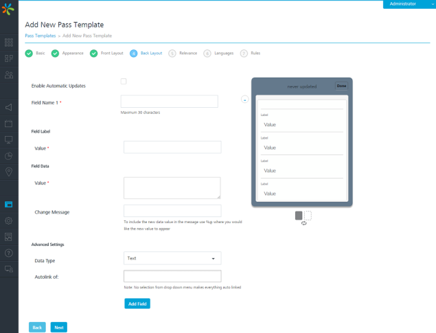 Using passbook template to create passbook templates, Kony Doc